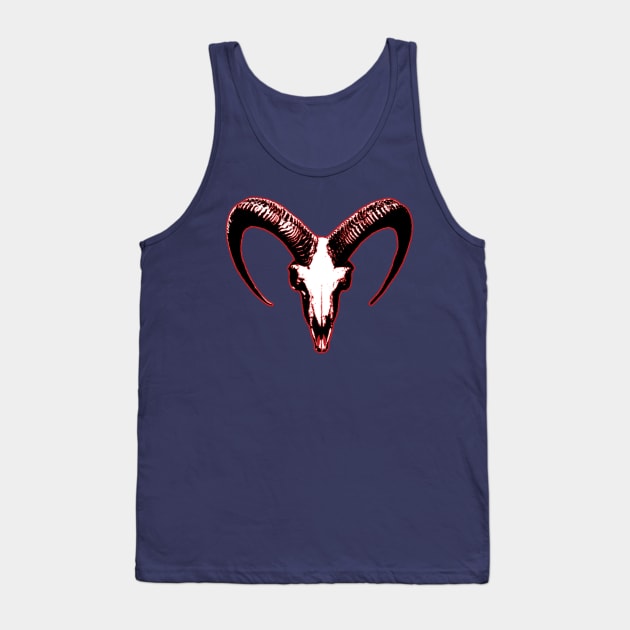 Red Goat Skull Tank Top by MarceloMoretti90